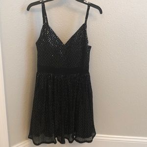 City Studio Black Silver Sequin Cocktail Dress